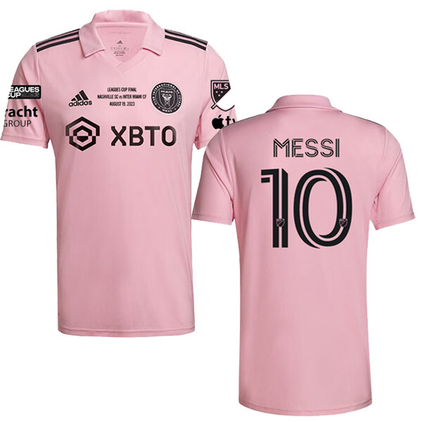 2023 Inter Miami Pink Leagues Cup Final Jersey Messi #10 (Full Patch)