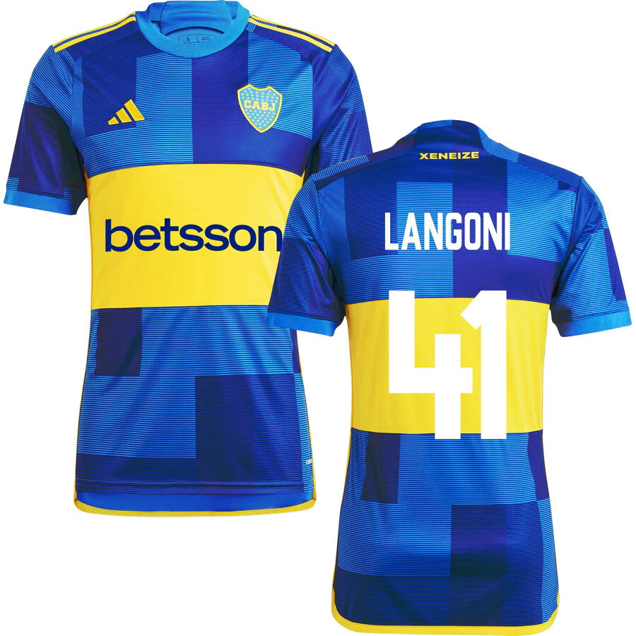 Boca Juniors Home Luca Langoni #41 Jersey Shirt 2023-2024 with Betsson Sponsor