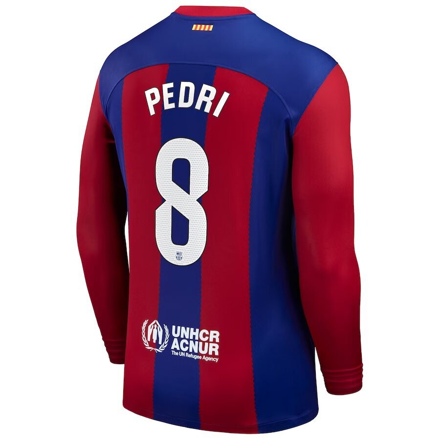 Barcelona Home Pedri 8 Long Sleeve Jersey 2023-2024