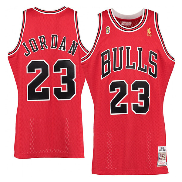 1996-1997 Chicago Bulls Michael Jordan Mitchell & Ness Red NBA Finals Jersey