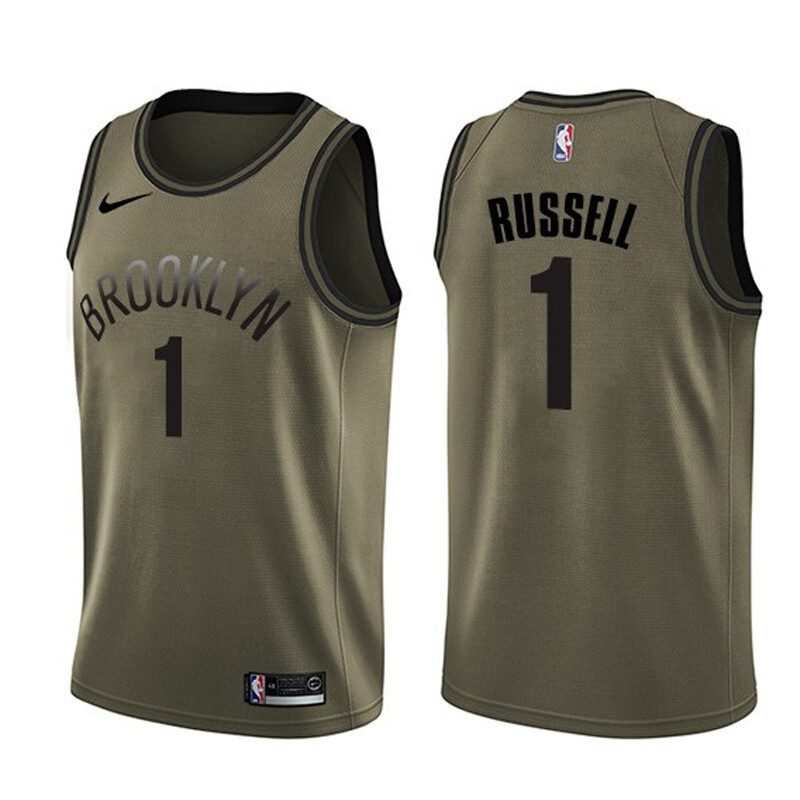 Brooklyn Nets D’Angelo Russell Green Salute To Service NBA Swingman Jersey