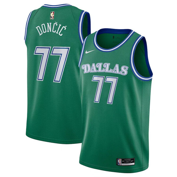 Men’s Dallas Mavericks Green Luka Dončić #77 Swingman Jersey