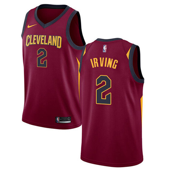 Men's Cleveland Cavaliers Kyrie Irving #2 Wine Swingman Jersey