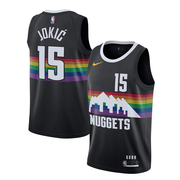 Mes&#39;s Denver Nuggets Nikola Jokic #15 Black Swingman Jersey