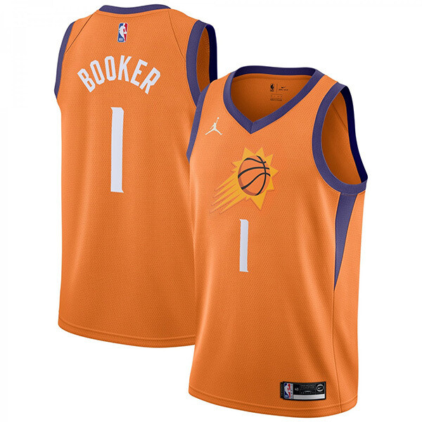 Mens Phoenix Suns Jordan BOOKER #1 Orange Swingman Jersey