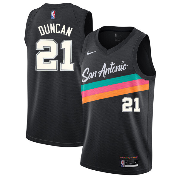 Men’s San Antonio Spurs Tim Duncan #21 Black Swingman Jersey