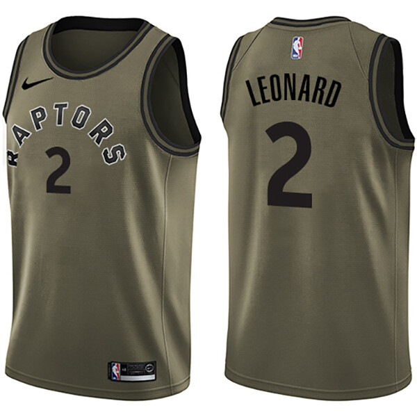 Toronto Raptors Kawhi Leonard Green NBA Swingman Salute to Service Jersey