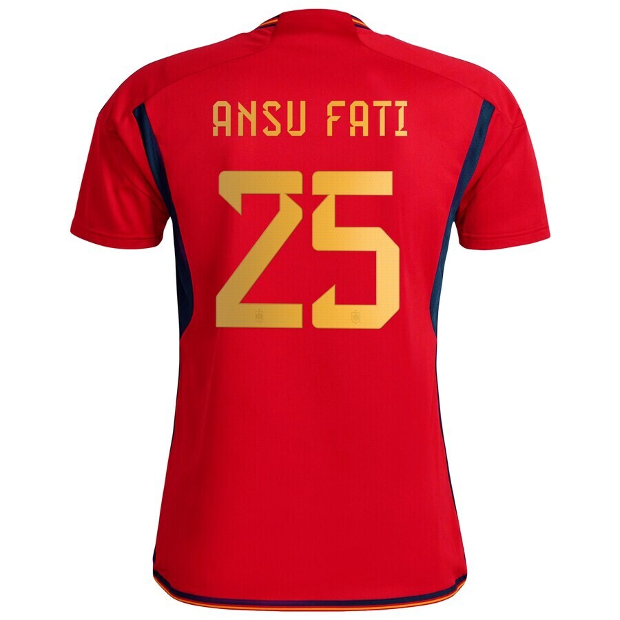 Spain Home Ansu Fati #25 Jersey 2022/2023
