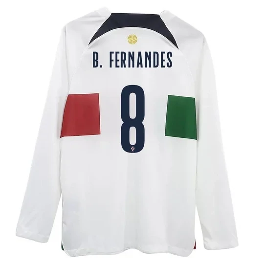 Portugal Away Portugal Bruno Fernandes #8  Long Sleeve Jersey 2022/2023