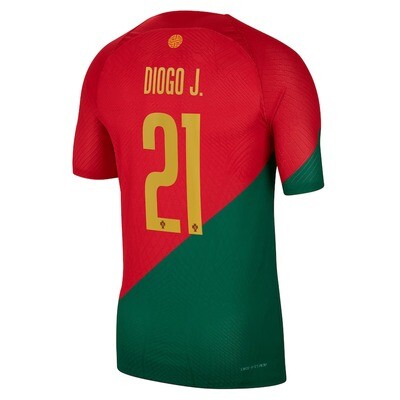 Portugal Home Diogo Jota #21 World Cup Jersey 2022 (Player Version)