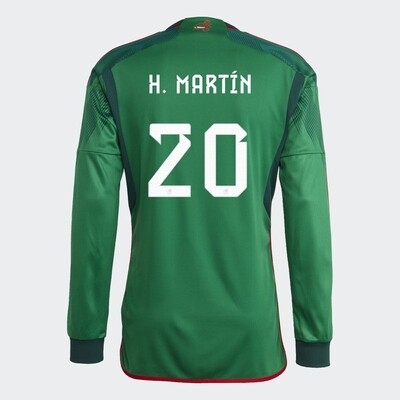 Mexico Henry Martín 20 Home Long Sleeve Jersey 2022/2023