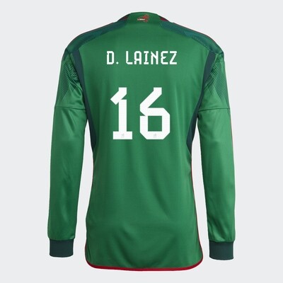 Mexico Diego Lainez 16 Home Long Sleeve Jersey 2022/2023