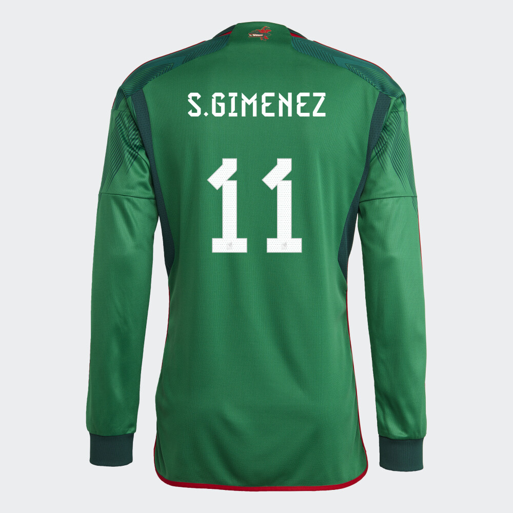 Mexico Santiago Giménez 11 Home Long Sleeve Jersey 2022/2023