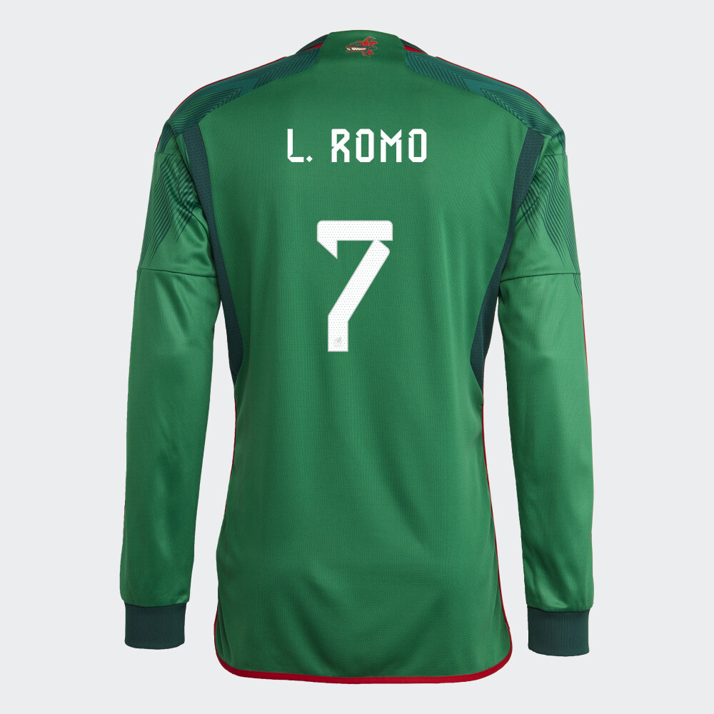 Mexico Luis Romo 7 Home Long Sleeve Jersey 2022/2023