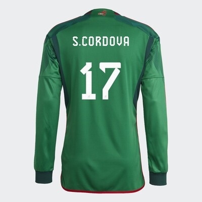 Mexico Sebastián Córdova 17 Home Long Sleeve Jersey 2022/2023