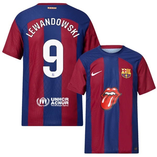 Barcelona x Rolling Stones Lewandowski #9 El Clásico Jersey 2023/2024 (Player Version)