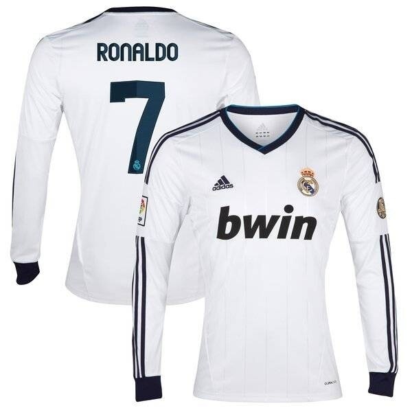 Real Madrid Home Cristiano Ronaldo #7 LS Retro Jersey 2012-2013
