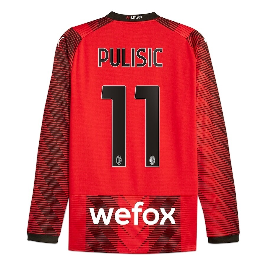 AC Milan Home Christian Pulisic #11 Long Sleeve Jersey 2023/2024