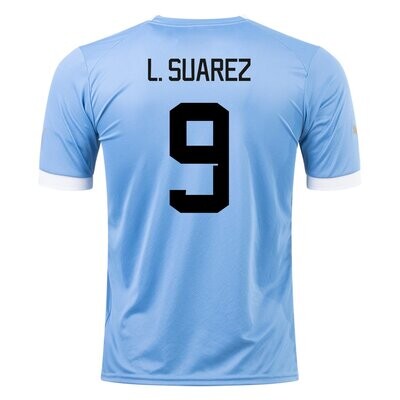 Uruguay Home Luis Suarez #9 World Cup Jersey 2022