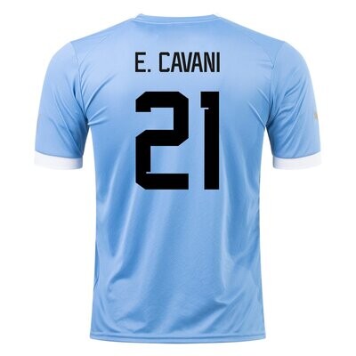 Uruguay Home Edinson Cavani #21 World Cup Jersey 2022