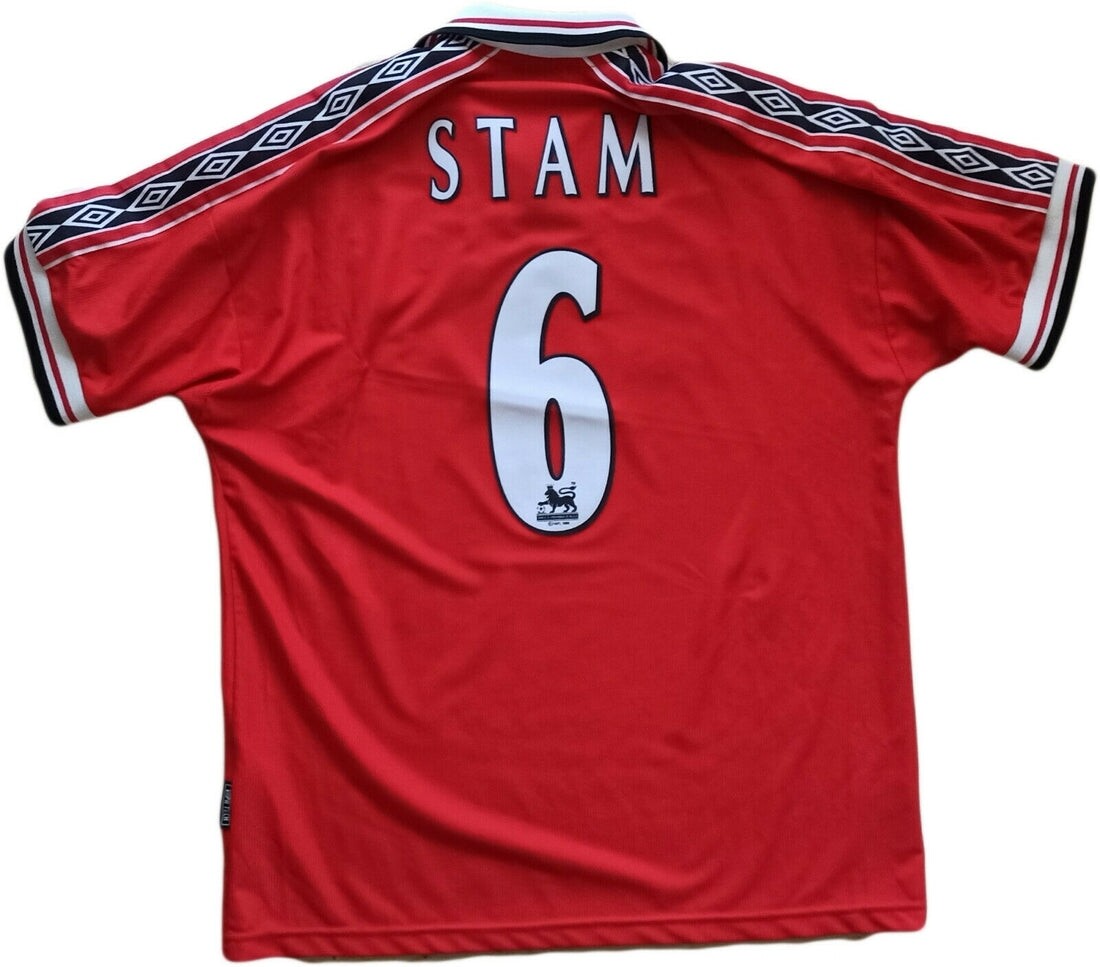 Manchester United Home Retro  Jersey Shirt Jaap Stam #6 Print (Replica) 1998-2000