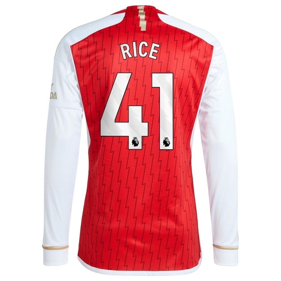 Arsenal Home Declan Rice #41 Long Sleeve Jersey 2023/2024