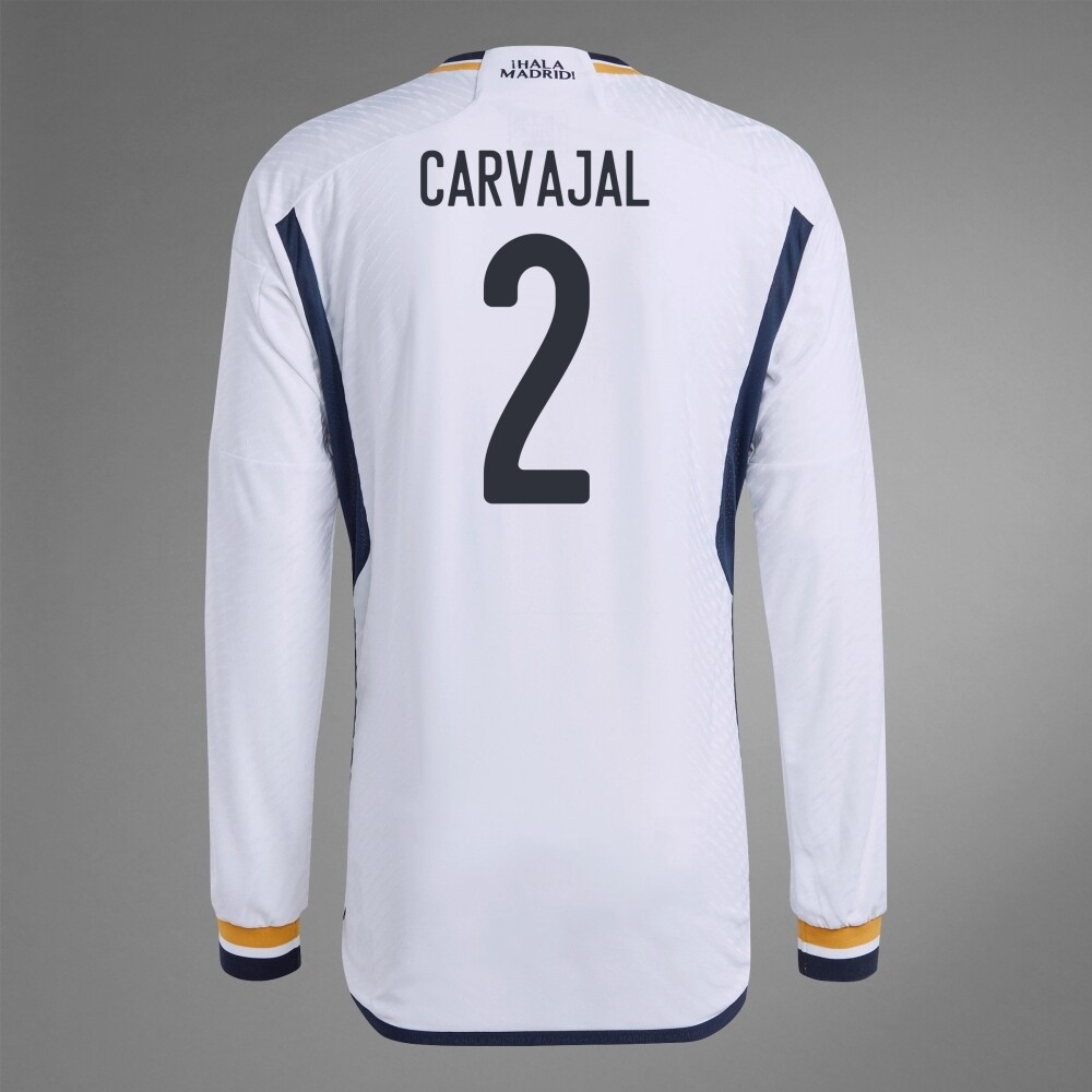 Real Madrid Home Dani Carvajal #2 Long Sleeve Jersey 2023/2024 (Player Version)