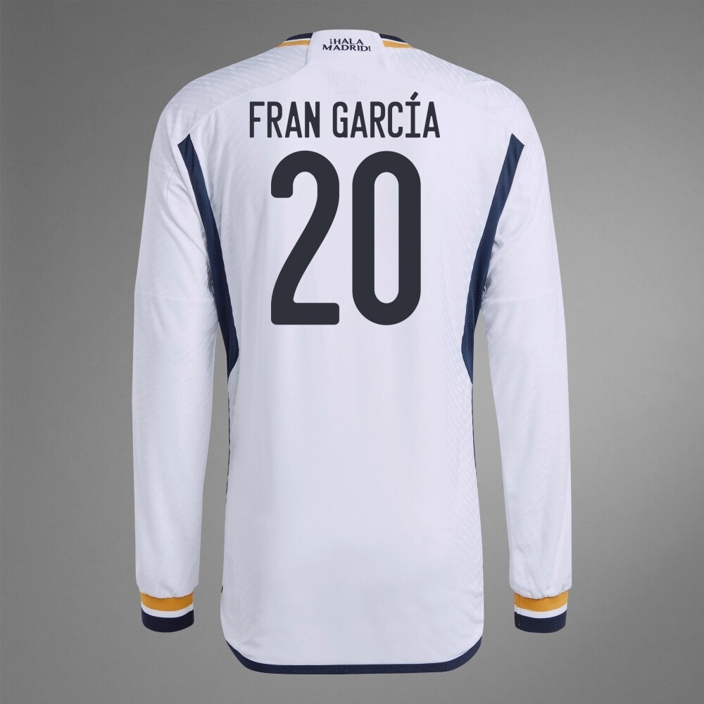  Real Madrid Home Fran García #20 Long Sleeve Jersey 2023/2024 (Player Version)
