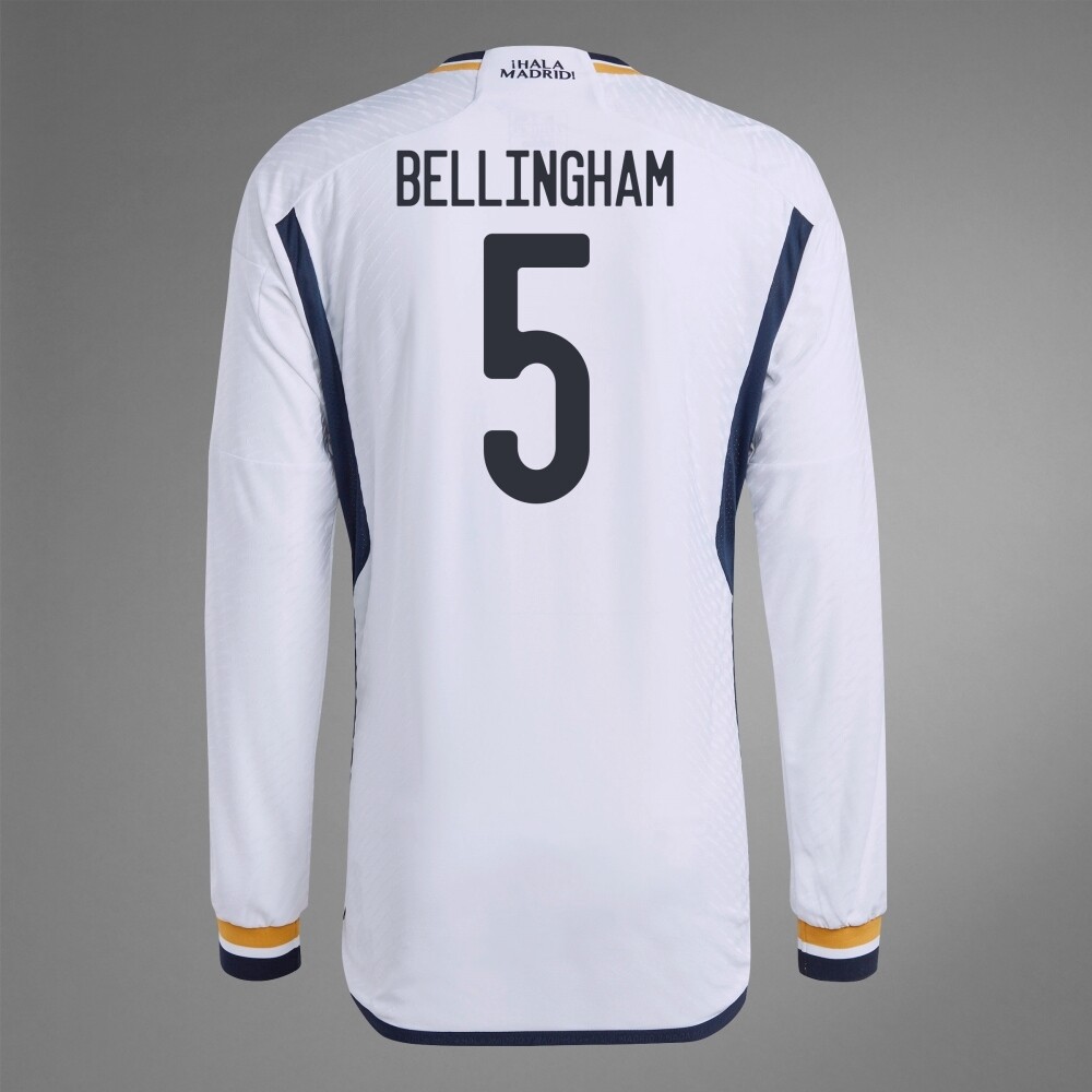 Real Madrid Home Jude Bellingham #5 Long Sleeve Jersey 2023/2024