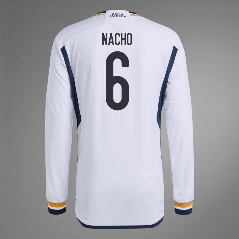  Real Madrid Home Nacho #5 Long Sleeve Jersey 2023/2024 (Player Version)