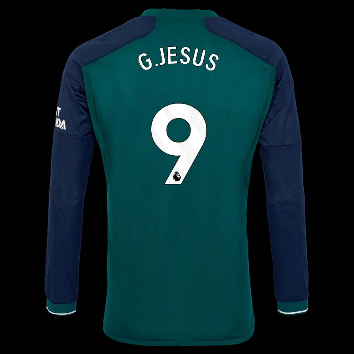  Arsenal Third Gabriel Jesus #9 Long Sleeve Jersey 2023/2024 