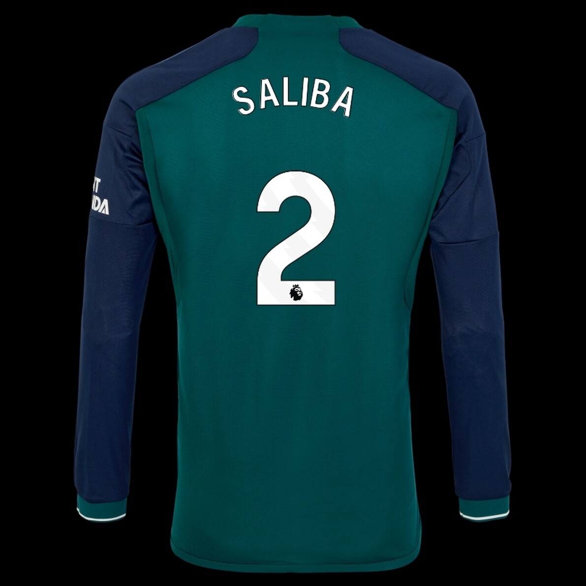  Arsenal Third William Saliba #2 Long Sleeve Jersey 2023/2024 
