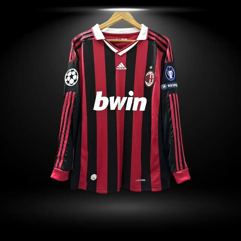 AC Milan Home Ronaldinho Gaúcho #80 Long Sleeve Retro Jersey 09/10