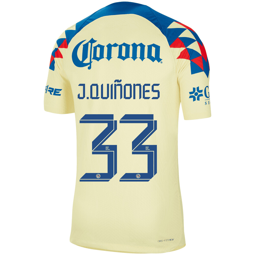 Club America Home Julián Quiñones 33 Jersey 2023-2024 (Player Version)