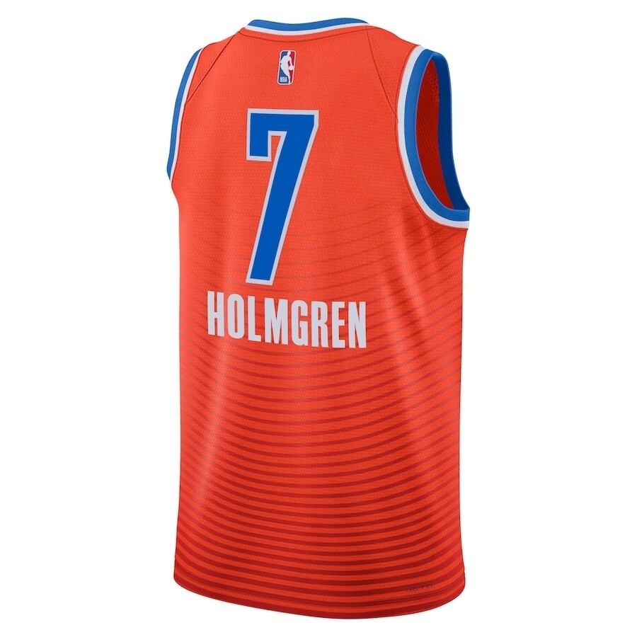 Oklahoma City Thunder Chet Holmgren #7 Orange Statement Swingman Jersey 