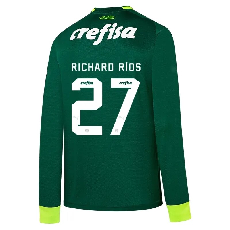 Palmeiras Home  Richard Ríos 27 Long Sleeve Soccer Football Shirt 2023-24