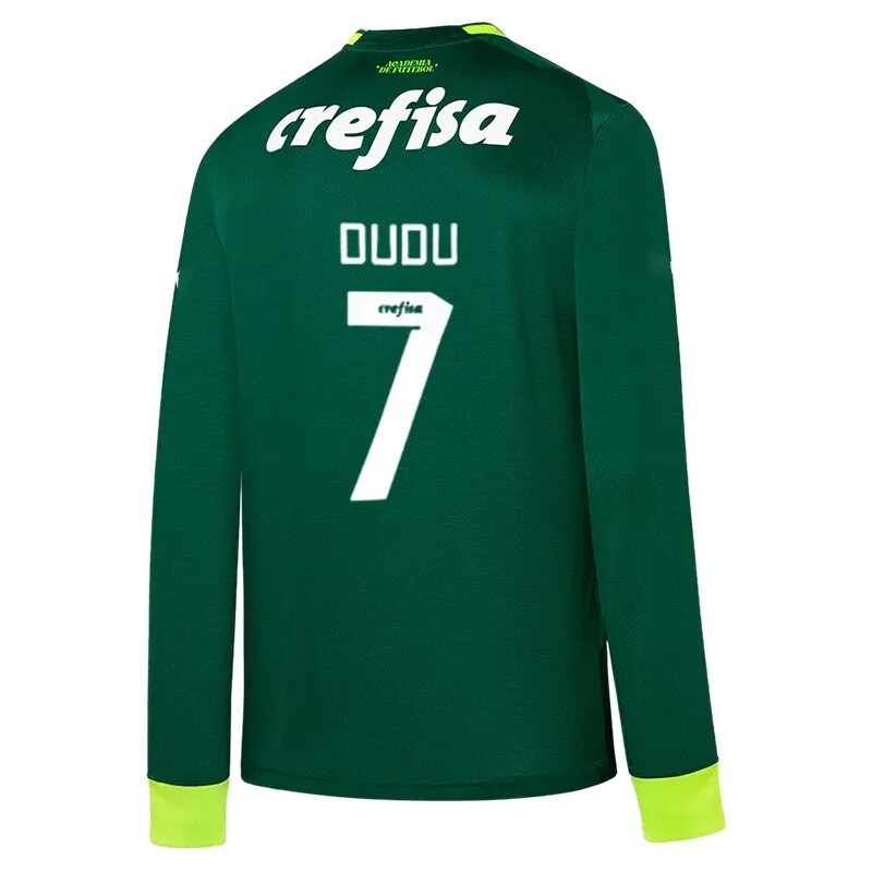 Palmeiras Home Dudu 7 Long Sleeve Soccer Football Shirt 2023-24