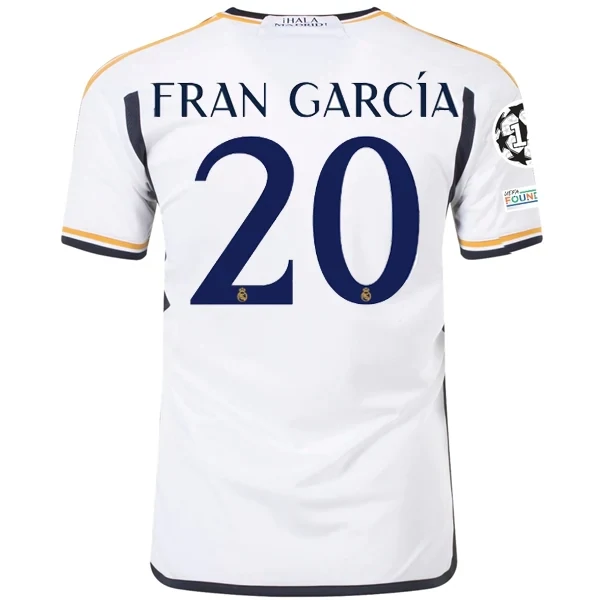 Real Madrid Fran Garcia Home Jersey 2023/2024 With Champions League + Club World Cup Patches