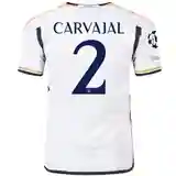 Real Madrid Dani Carvajal Home Jersey 2023/2024 With Champions League + Club World Cup Patches