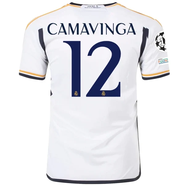 Real Madrid Eduardo Camavinga Home Jersey 2023/2024 With Champions League + Club World Cup Patches
