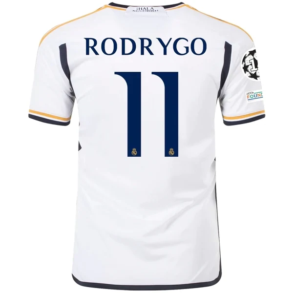 Real Madrid Rodrygo Home Jersey 2023/2024 With Champions League + Club World Cup Patches
