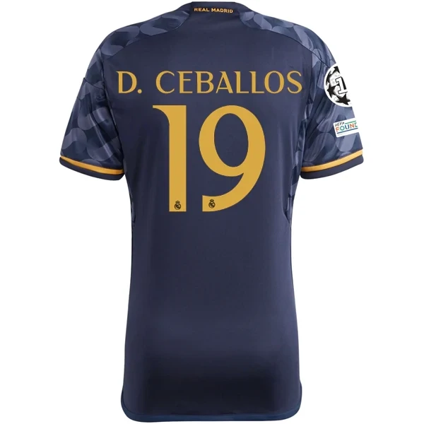 Real Madrid Dani Ceballos Away Jersey 2023/2024 With Champions League + Club World Cup Patches