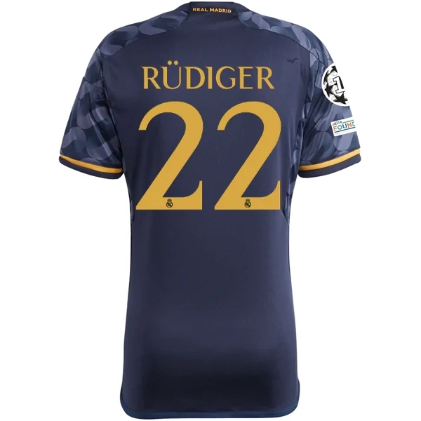 Real Madrid Antonio Rudiger Away Jersey 2023/2024 With Champions League + Club World Cup Patches