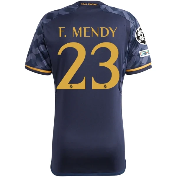 Real Madrid Ferland Mendy Away Jersey 2023/2024 With Champions League + Club World Cup Patches