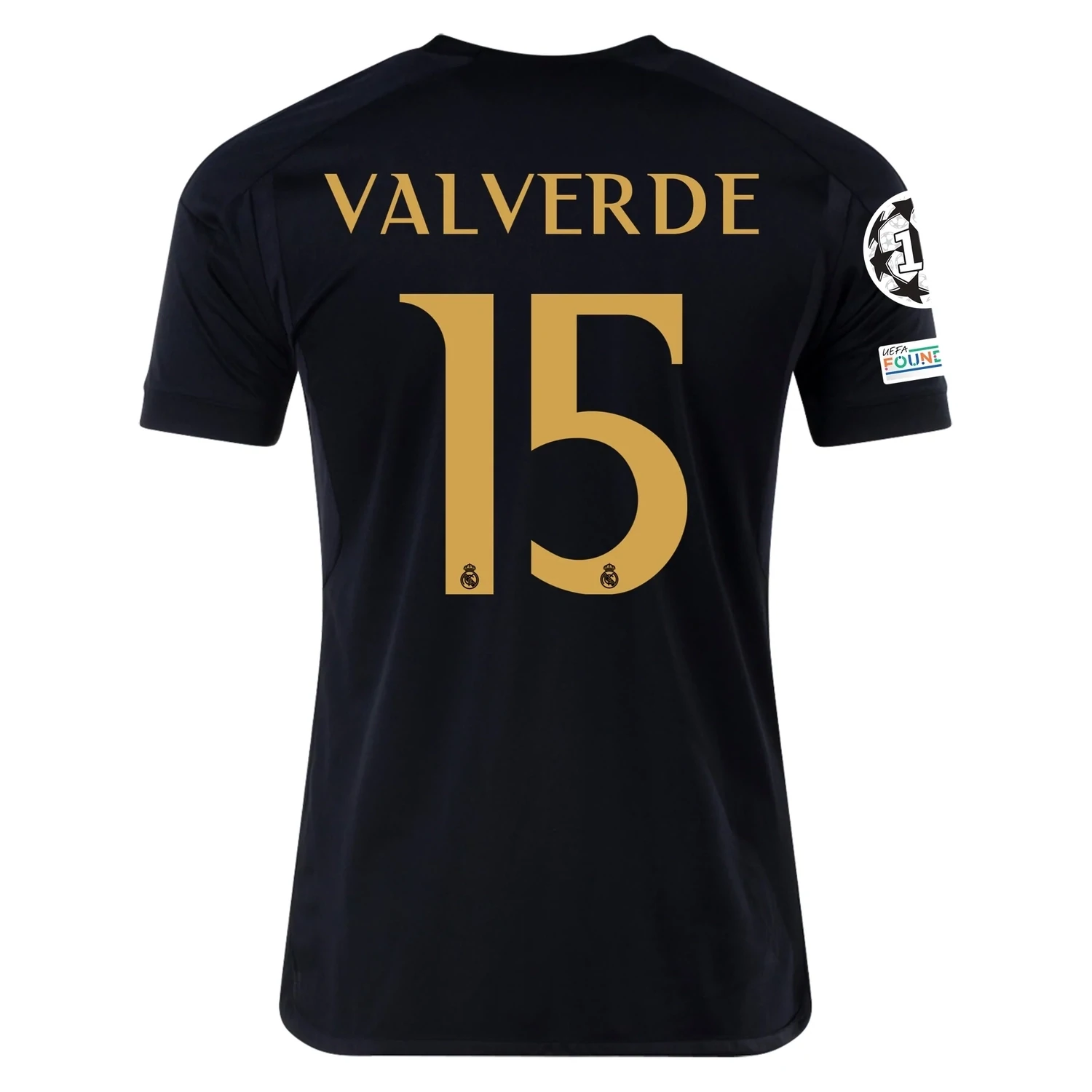 Real Madrid Federico Valverde Third Jersey 2023/2024 With Champions League + Club World Cup Patches