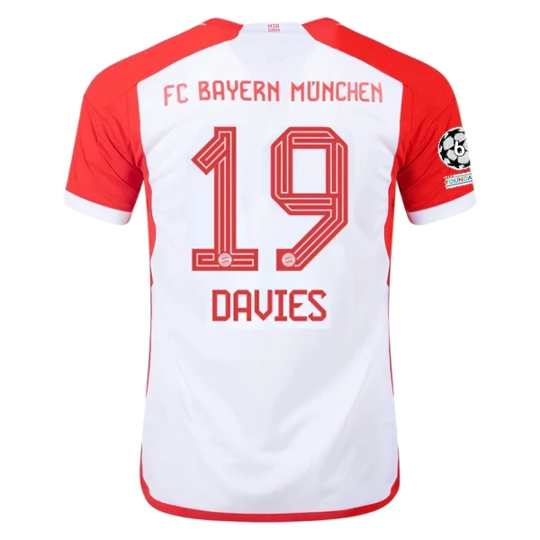 Bayern Munich Alphonso Davies Home Jersey 2023/2024 With Champions League Patches