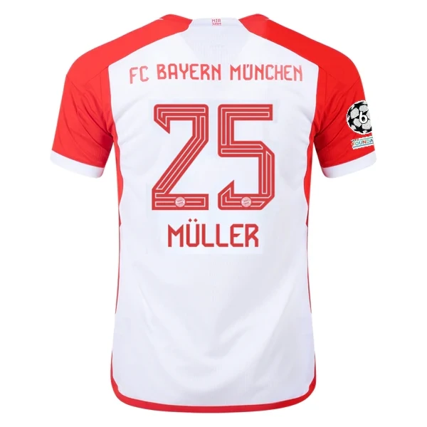Bayern Munich Thomas Müller Home Jersey 2023/2024 With Champions League Patches