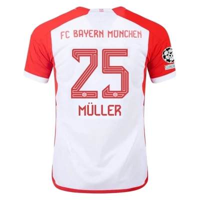 Bayern Munich Thomas Müller Home Jersey 2023/2024 With Champions League Patches