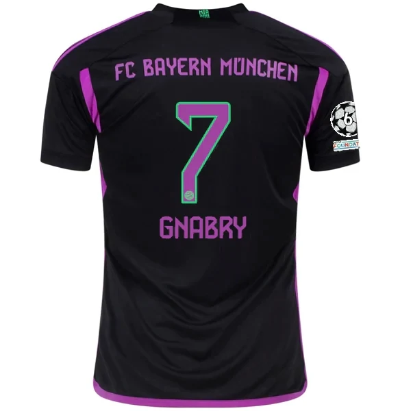 Bayern Munich Serge Gnabry Away Jersey 2023/2024 With Champions League Patches