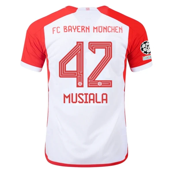 Bayern Munich Jamal Musiala Home Jersey 2023/2024 With Champions League Patches